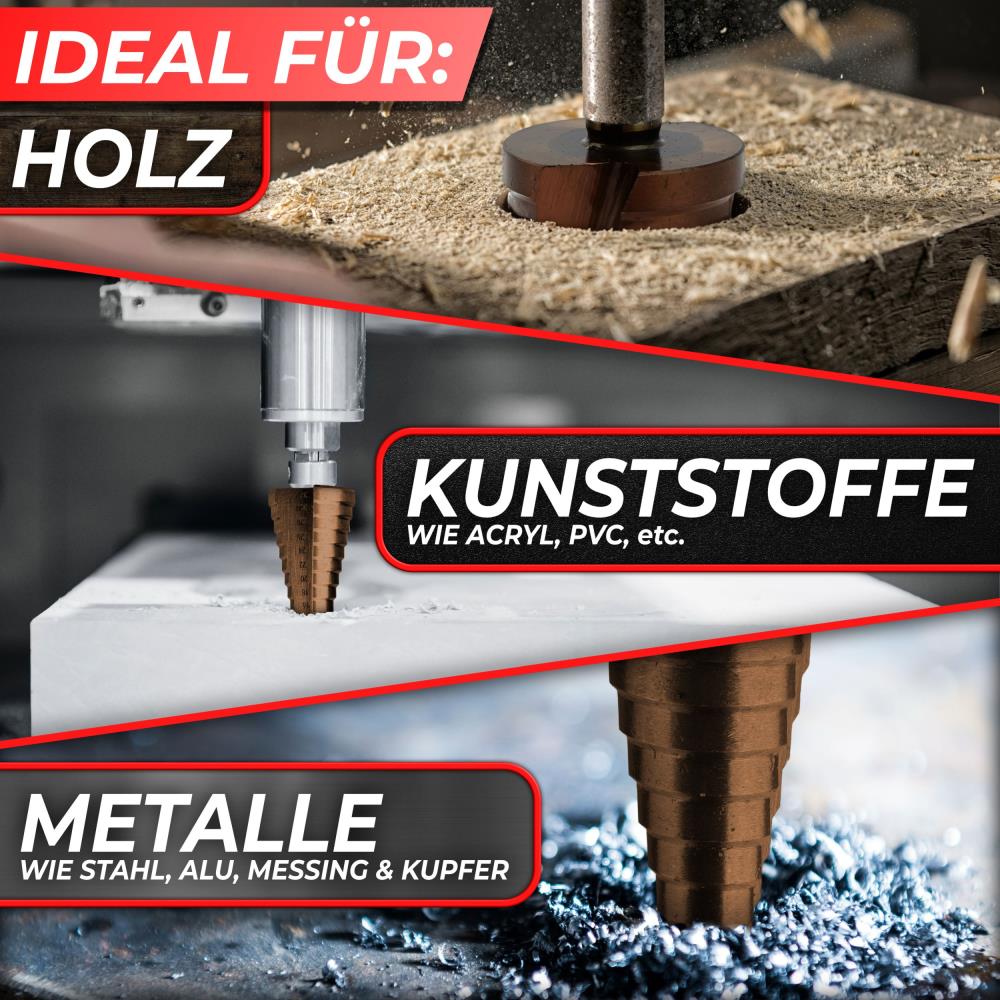 Woltersberger HSS-E Stufenbohrer Ø 4-32 mm 15 Stufen Woltersberger HSS-E Stufenbohrer Ø 4-32 mm 15 Stufen