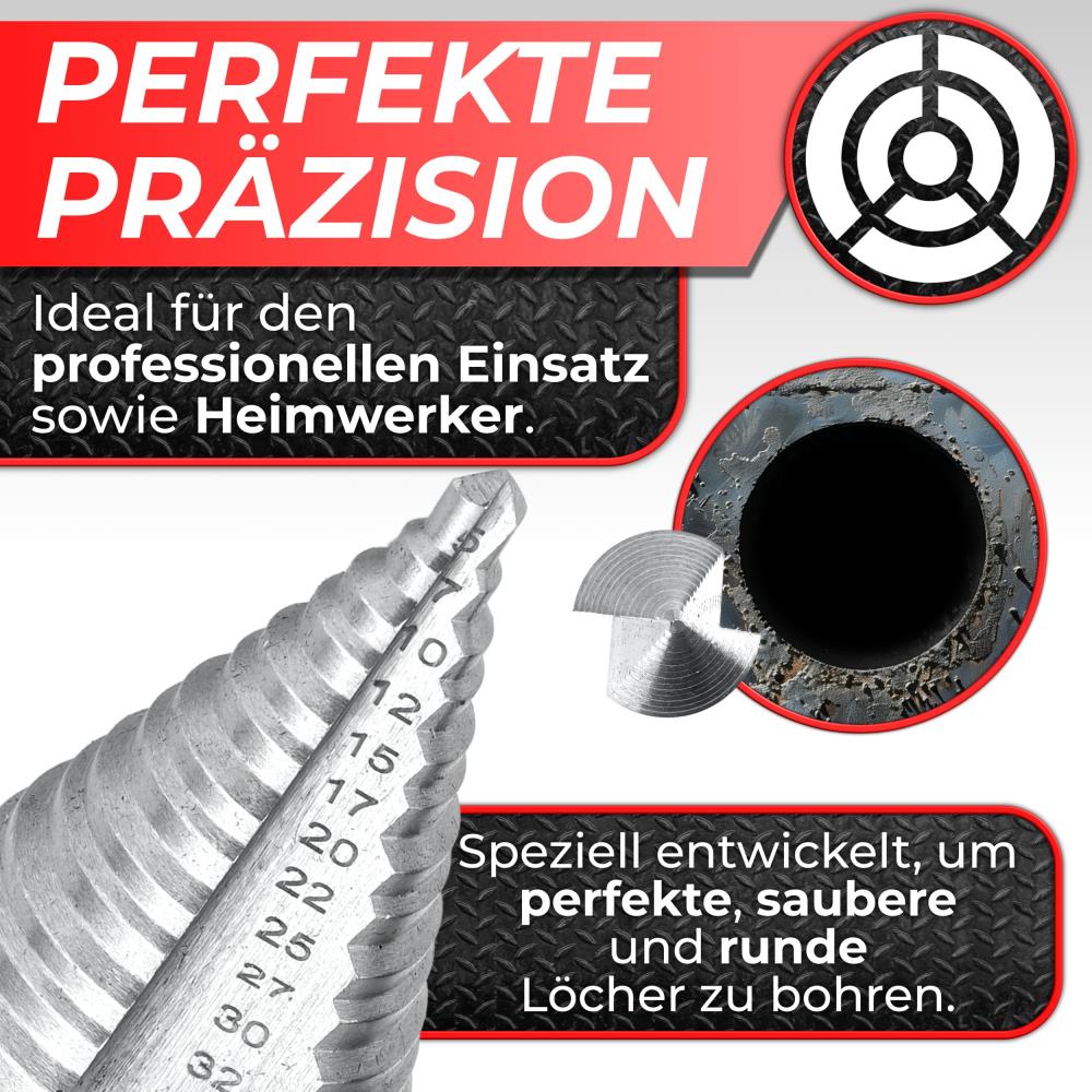 Woltersberger HSS Stufenbohrer Ø 5-35mm mit 13 Stufen