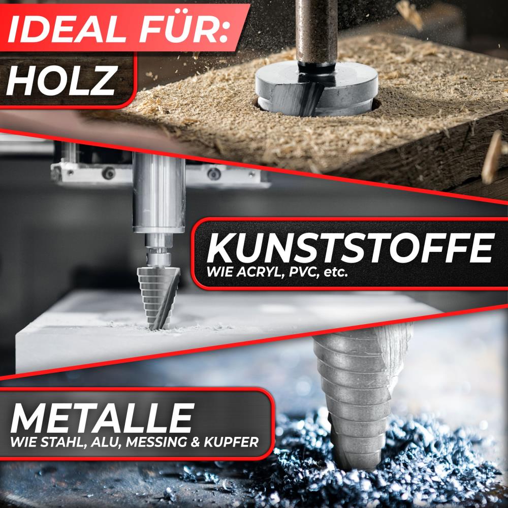 Woltersberger HSS Stufenbohrer Set 3-teilig in Box Woltersberger HSS Stufenbohrer Set 3-teilig in Box