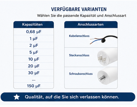 Kondensator 20uF Kabel M8