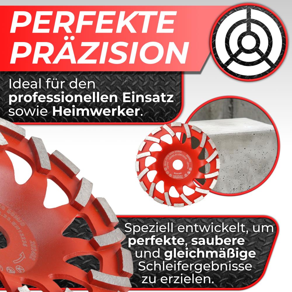 Woltersberger® Diamantschleiftopf 180mm Typ A