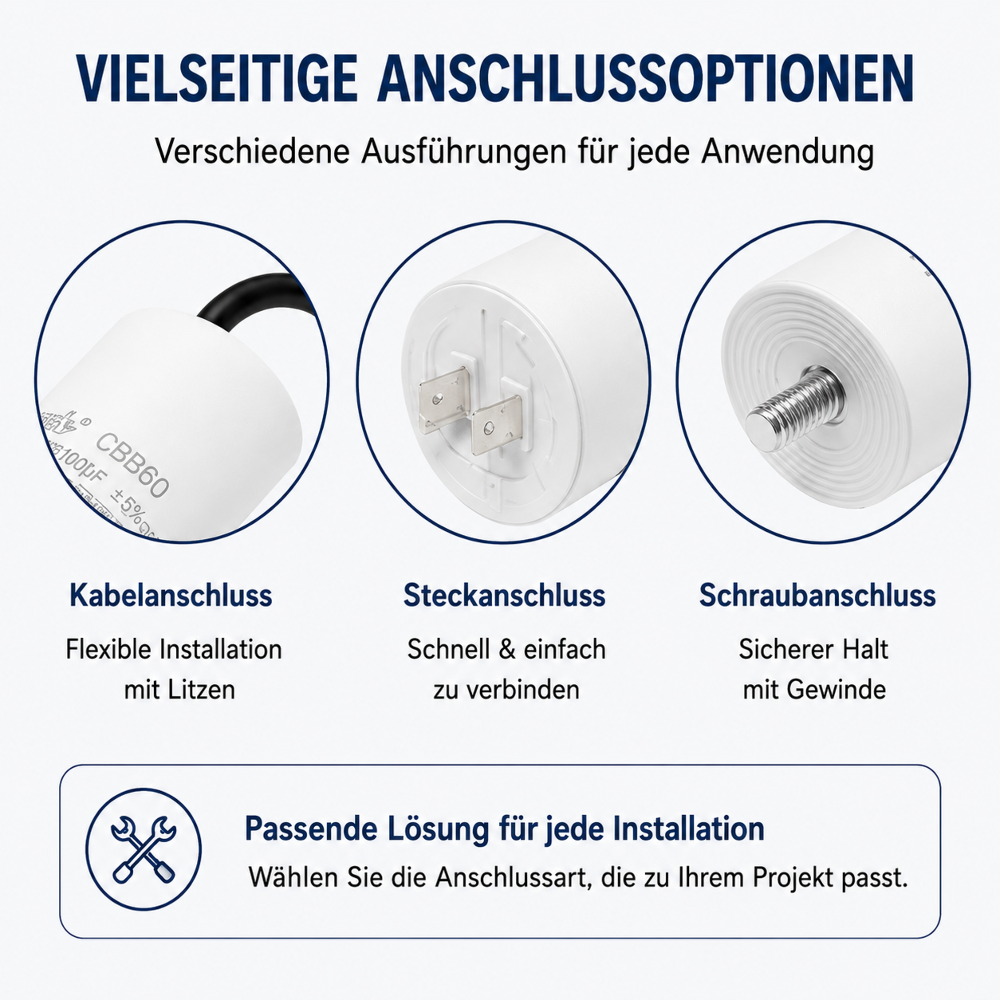 Kondensator 20uF Kabel M8