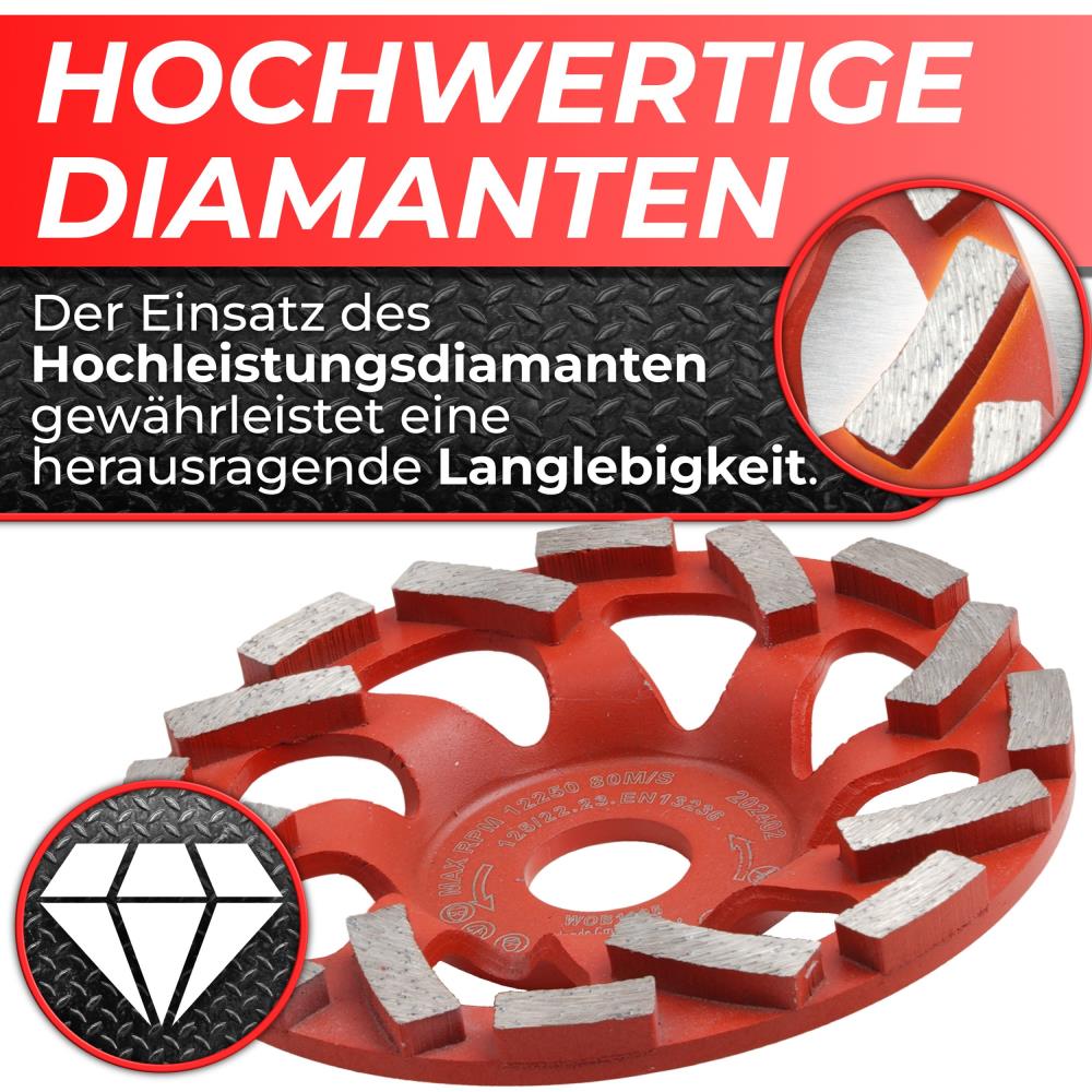 Woltersberger® Diamantschleiftopf 125mm Typ A