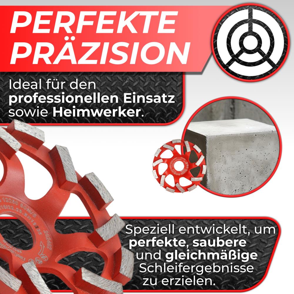 Woltersberger® Diamantschleiftopf 115mm Typ A