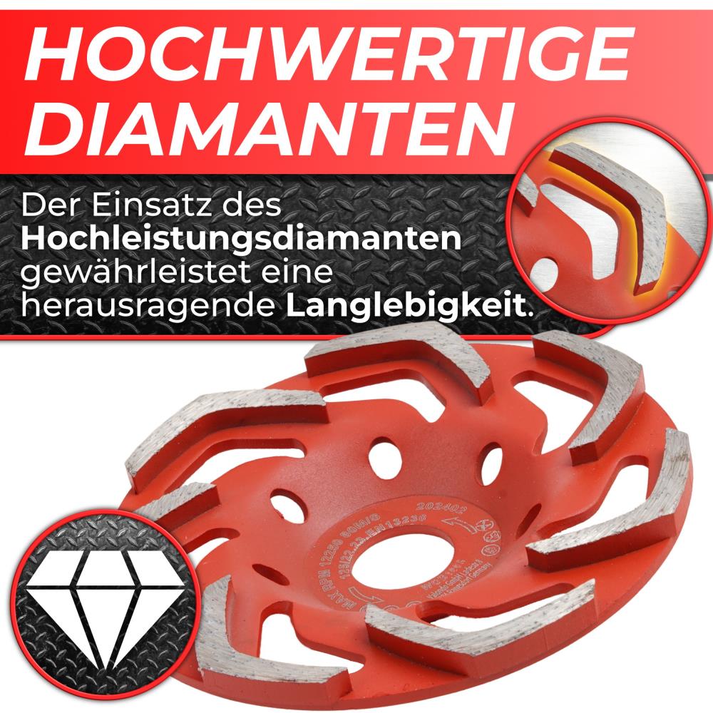 Woltersberger® Diamantschleiftopf 125mm Typ B