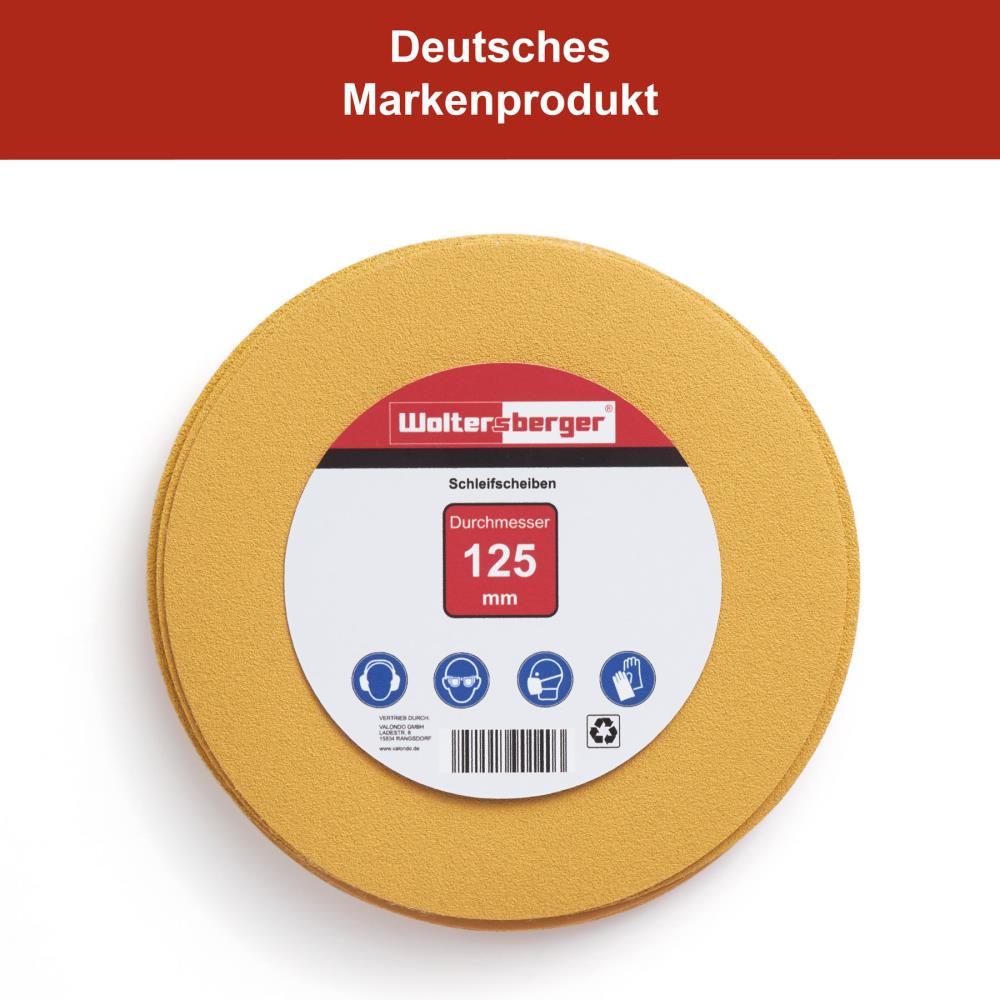 Woltersberger® Schleifscheibe 125mm Gold P320 8 Loch 1 St