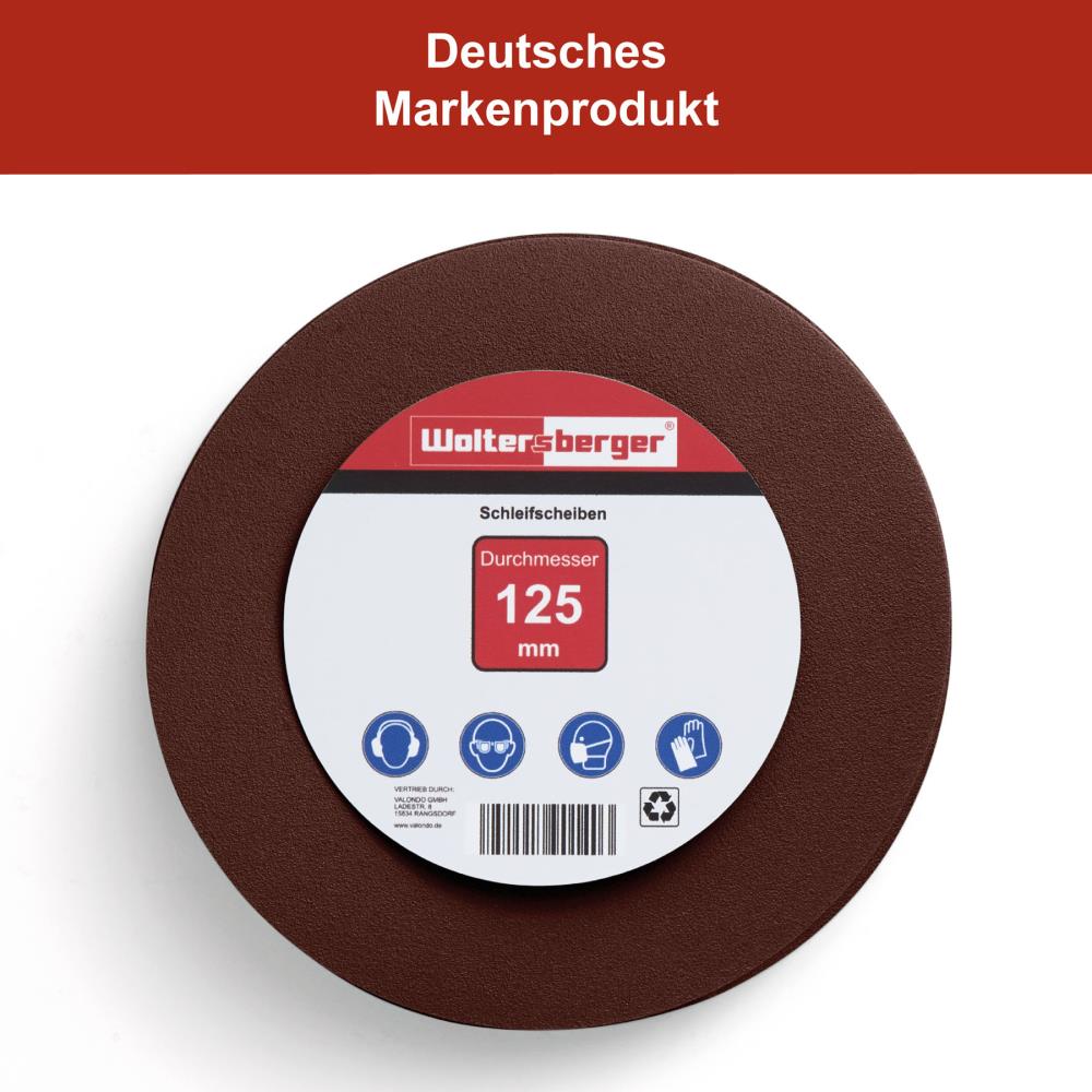 Woltersberger® Schleifscheibe 125mm Rot P80 8 Loch 5 St
