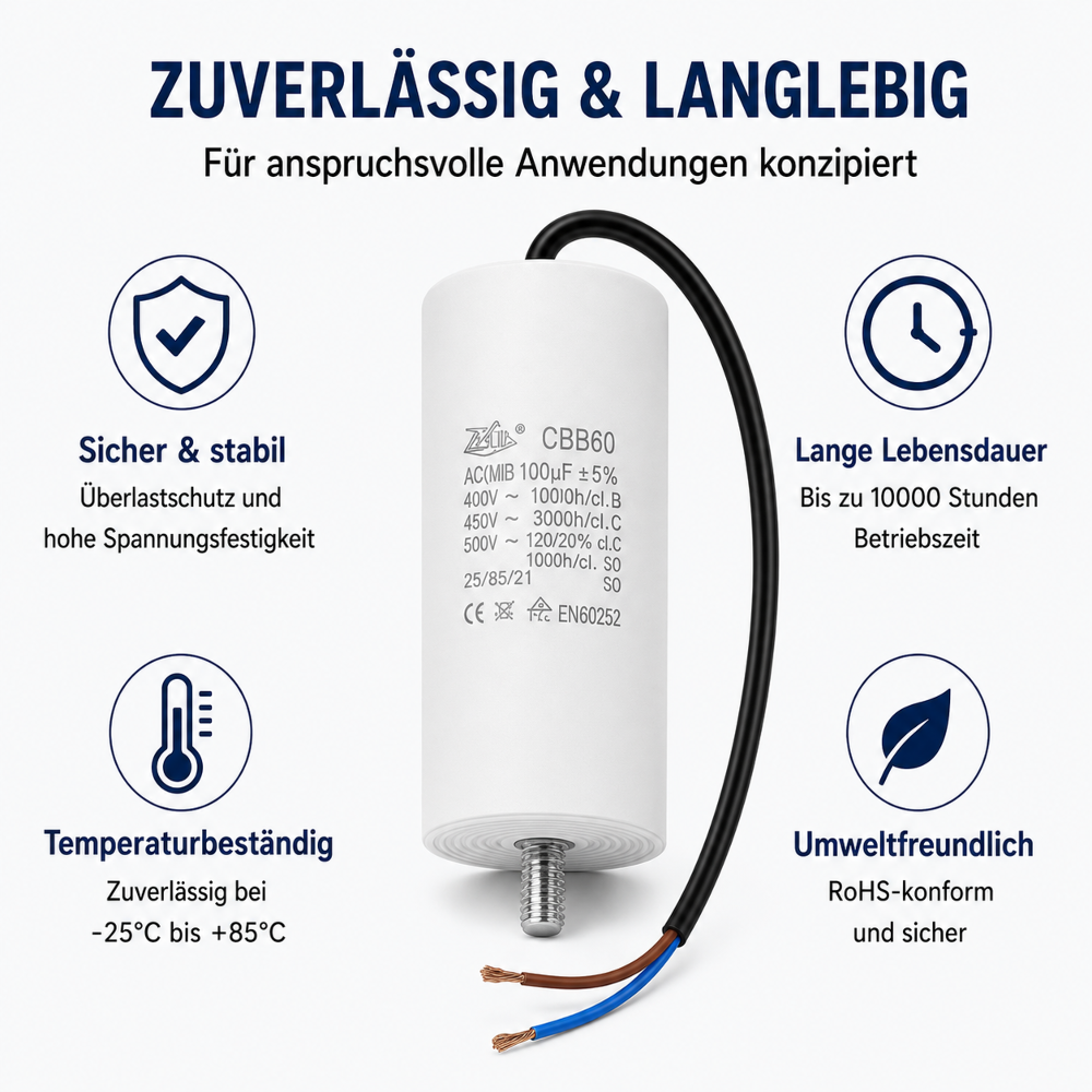 Kondensator 20uF Kabel M8